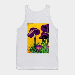 PURPLE AND GREEN VAN GOGH STYLE MUSHROOMS Tank Top